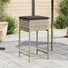 Image de vidaXL Tabourets de bar jardin avec coussins lot de 2 gris clair rotin, tabouret, tabouret de bar extérieur, chaise de bar, 368322