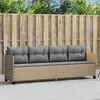 Image de vidaXL Chaise Longue avec Coussins, Siège avec Dossier, Transat avec Housse, Meuble de Jardin Terrasse Patio, Moderne, Beige 368329