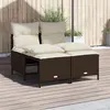 Image de Salon de jardin Vidaxl resine tressee marron 4 pieces 48 x 50 x 61.5 4 personnes