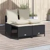 Image de Salon de jardin Vidaxl resine tressee noir 4 pieces x 52 x 61.5 4 personnes