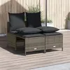 Image de Salon de jardin Vidaxl resine tressee gris 4 pieces x 52 x 61.5 4 personnes