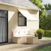 Image de vidaXL Luifel uittrekbaar 150x150 cm stof en staal cràmekleurig368758