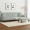 Image de vidaXL Canapé-lit à 2 places avec oreillers et repose-pied gris clair