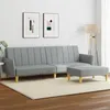 Image de vidaXL Canapé-lit à 2 places avec repose-pied gris clair tissu