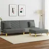 Image de vidaXL Canapé-lit à 2 places avec oreillers et repose-pied gris foncé
