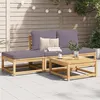Image de Salon de jardin 4 pcs avec coussins Bois d acacia solide