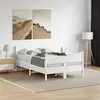 Image de vidaXL Cadre de Lit avec Tête de Lit, Lit Double avec Sommier à Lattes, Lit Adulte de Chambre, Moderne, Blanc 120x190 cm 3216400