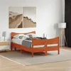 Image de vidaXL Cadre de Lit avec Tête de Lit, Lit Double avec Sommier à Lattes, Lit Adulte de Chambre, Moderne, Cire Marron 3216401