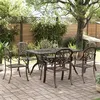 Image de vidaXL 7-delige Tuinset gietaluminium bronskleurig3216312