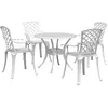 Image de vidaXL 5-delige Tuinset gietaluminium wit3216336