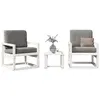 Image de vidaXL Salon de Jardin 3 pcs, Sièges de Patio, Ensemble de Meubles, Mobilier de Terrasse Arrière-cour Extérieur, Blanc Bois 832553