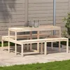 Image de vidaXL Table de Pique-nique, Table à Manger Rectangulaire, Meuble de Camping Jardin Terrasse Patio Extérieur, Moderne, Bois 832562