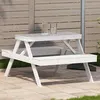 Image de vidaXL Table de Pique-nique, Table à Manger Rectangulaire, Meuble de Camping Jardin Terrasse Patio Extérieur, Moderne, Blanc 832568