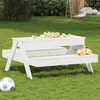 Image de vidaXL Table de Pique-nique avec Bac à Sable pour Enfants, Table de Pique-nique avec Sièges, Table de Jardin pour Jeux 832593