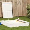 Image de vidaXL Bac à Sable avec Couvercle, Aire de Jeux Domestique, Jouet pour Enfant Tout-petits Jardin Plage Extérieur, Blanc Bois 832607
