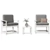 Image de Salon de jardin 3 pcs blanc bois massif de pin