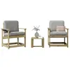 Image de Salon de jardin Vidaxl bois bois 3 pieces 40.0 x 38 x 28