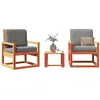 Image de Salon de jardin Vidaxl marron 3 pieces bois massif 40.0 x 38 x 28 cm