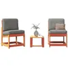 Image de Salon de jardin 3 pcs cire marron bois de pin massif