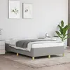 Image de vidaXL Cadre de Lit, Lit Rembourré avec Sommier à Lattes, Lit Double avec Pied, Lit Adulte de Chambre, Moderne, Gris Clair 379515