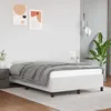 Image de vidaXL Cadre de Lit, Lit Rembourré avec Sommier à Lattes, Lit Double avec Pied, Lit Adulte de Chambre, Moderne, Blanc 379523