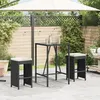 Image de vidaXL Tabourets de bar jardin coussins lot de 2 noir résine tressée, tabouret, tabouret de bar extérieur, chaise de bar, 368686