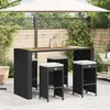 Image de vidaXL Tabourets de bar de jardin et coussins lot de 4 résine tressée, tabouret, tabouret de bar extérieur, chaise de bar, 368689