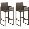 Image de Lot de 2 Tabourets de bar de jardin vidaXL marron résine tressée