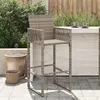 Image de vidaXL Lot de 2 Tabourets de Bar de Jardin, Chaise de Pub, Siège de Bistrot, Meuble de Terrasse Balcon Patio Extérieur, Gris 368704
