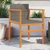 Image de vidaXL Lot de 2 Chaises de Jardin, Sièges avec Accoudoirs, Fauteuils avec Dossier Patio, Moderne, Gris Résine Tressée et 368709