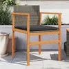 Image de vidaXL Lot de 2 Chaises de Jardin avec Coussins, Sièges avec Accoudoirs, Fauteuils de Terrasse Patio, Moderne, Gris Résine 368712