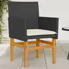 Image de vidaXL Lot de 2 Chaises de Jardin avec Coussins, Sièges avec Accoudoirs, Fauteuils de Terrasse Patio, Moderne, Noir Résine 368714