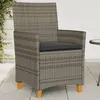 Image de vidaXL Lot de 2 Chaises de Jardin avec Coussins, Sièges avec Accoudoirs, Fauteuils de Terrasse Patio, Moderne, Gris Résine 368718