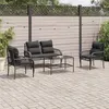 Image de Salon de jardin Vidaxl resine tressee noir 4 pieces x 63 3 personnes