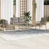 Image de Salon de jardin VIDAXL resine tressee beige 4 pieces x 63 3 personnes