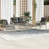Image de Salon de jardin Vidaxl resine tressee gris 4 pieces 122.0 x 57 x 78 3 personnes