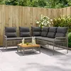 Image de Salon de jardin Vidaxl resine tressee gris 2 pieces 55.0 x 55 x 25 3 personnes