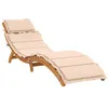 Image de Chaise longue avec coussin beige bois d acacia solide