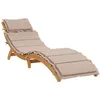 Image de Chaise longue avec coussin bois d'Acacia Taupe 180x89x74 cm