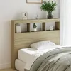 Image de Armoire tête de lit avec LED chêne sonoma 120x17x102 cm
