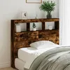 Image de vidaXL Armoire Tête de Lit avec LED, Panneau de Lit avec Compartiment, Tête de Lit avec Armoire, Meuble de Chambre à 839193