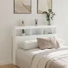 Image de Armoire tête de lit avec LED blanc 140x17x102 cm