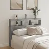 Image de Armoire tête de lit avec LED gris béton 140x17x102 cm