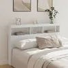 Image de Armoire tête de lit avec LED blanc 160x17x102 cm
