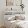 Image de Armoire tête de lit avec LED blanc 180x17x102 cm