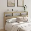 Image de Armoire tête de lit avec LED chêne sonoma 180x17x102 cm