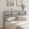 Image de vidaXL Armoire Tête de Lit avec LED, Tête de Lit avec Compartiment, Meuble de Rangement Chambre à Coucher, Accessoire de 839215