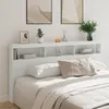 Image de Armoire tête de lit avec LED blanc 200x17x102 cm