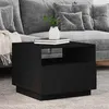 Image de vidaXL Table Basse avec Lumières LED, Table d'Appoint, Bout de Canapé, Meuble de Salon Salle de Séjour, Moderne, Noir Bois 839827
