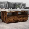 Image de vidaXL Table Basse avec Lumières LED, Table d'Appoint avec Tiroirs, Bout de Canapé, Meuble de Salon Salle de Séjour, 839837